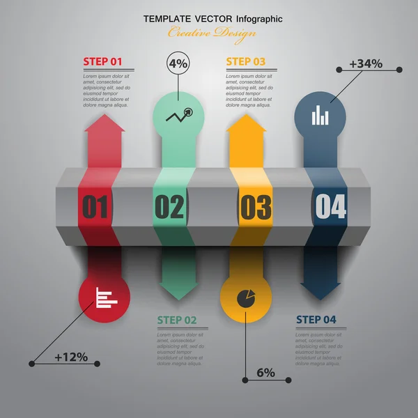 Linha do tempo isométrica — Vetor de Stock