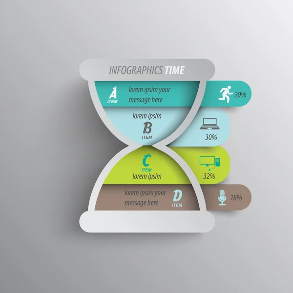 Infográfico de design minimalista em estilo de papel — Vetor de Stock