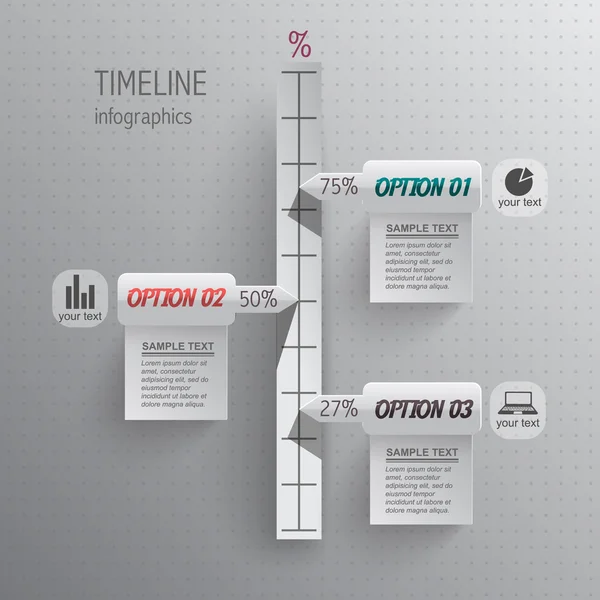 Infográfico de design minimalista em estilo de papel —  Vetores de Stock