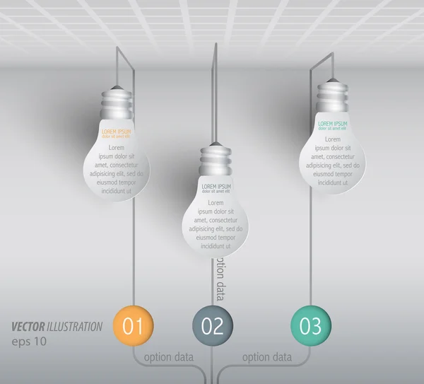 Lampe suspendue avec idées — Image vectorielle