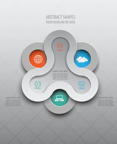 Minimalistisch design infographic op papier stijl — Stockvector