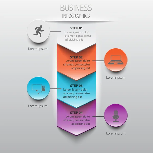 Infográficos de papel passo a passo —  Vetores de Stock