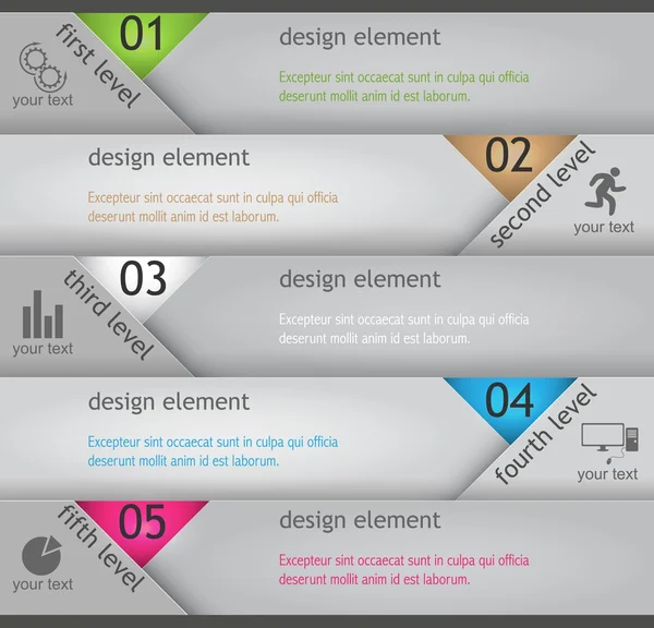 Banner papíru styl pro infografika — Stockový vektor