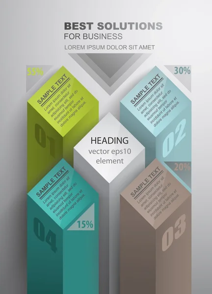 Colunas de dados realistas infográfico —  Vetores de Stock