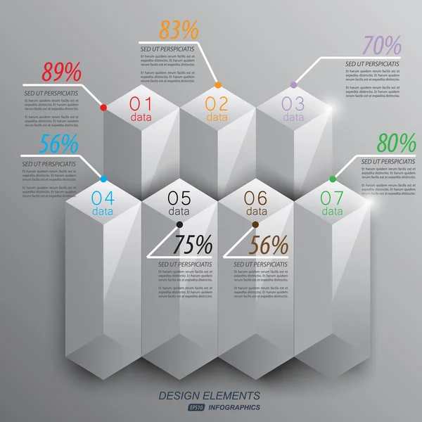 Données pyramidales pour démontrer les indicateurs — Image vectorielle