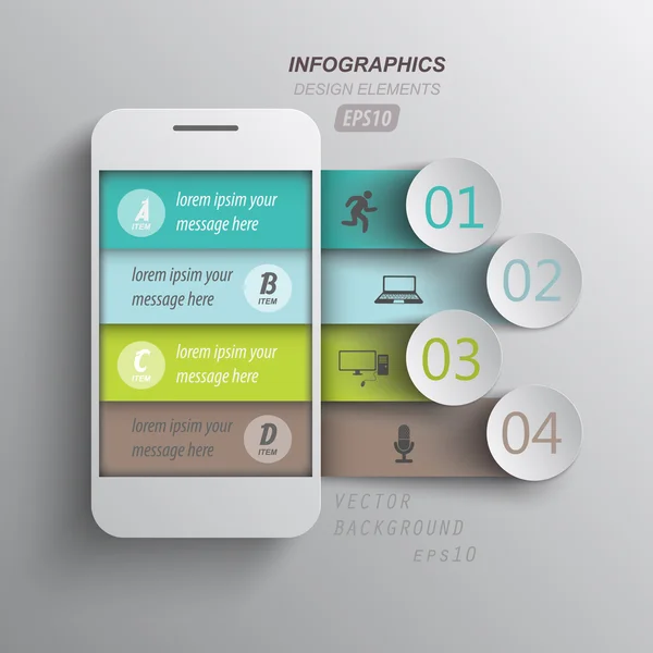 Dados infográficos do telefone móvel — Vetor de Stock