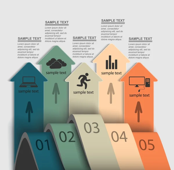 Flèches vers le haut pour l'infographie — Image vectorielle