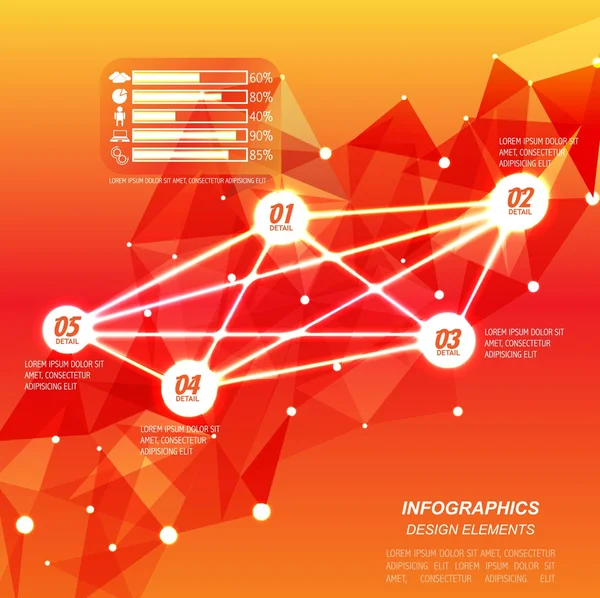 Driehoekige elementen infographic gegevens — Stockvector