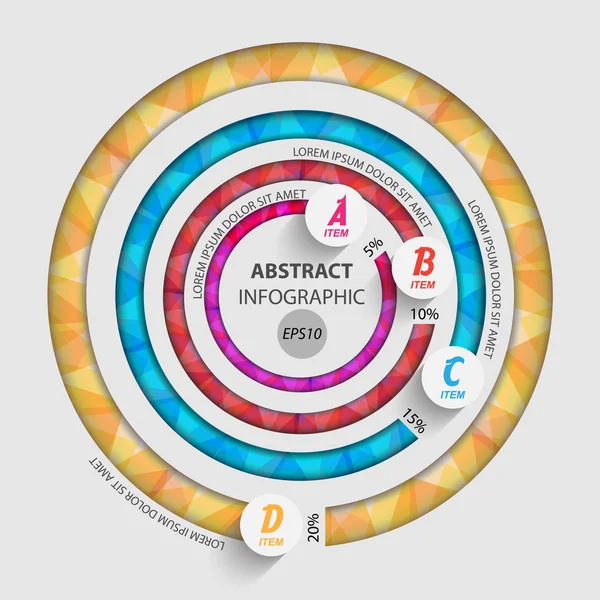 Demi-cercles d'infographie géométrique moderne — Image vectorielle