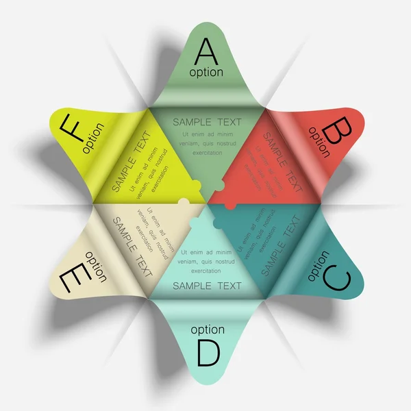 Elemento di design del ciclo di processo Origami — Vettoriale Stock