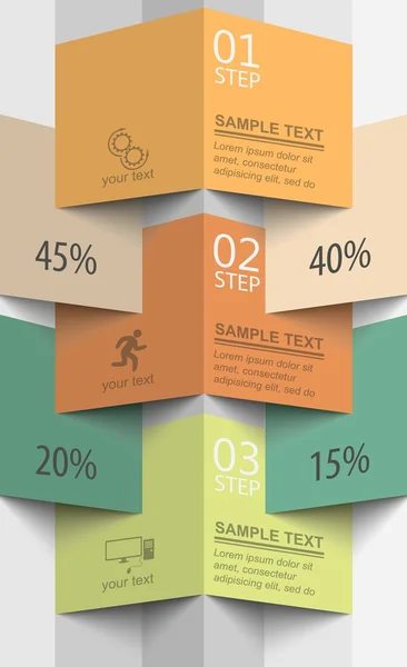 3D-vector patroon perspectief infographics — Stockvector