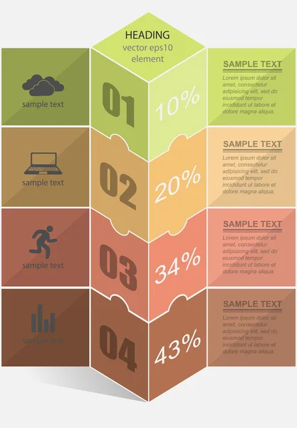 Presentation data in column — Stock Vector