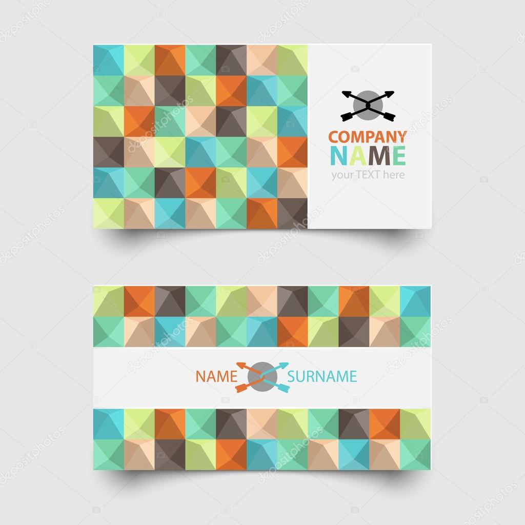 Design business cards geometric pattern