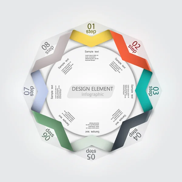 Elemento infográfico diseño circular para presentaciones — Archivo Imágenes Vectoriales