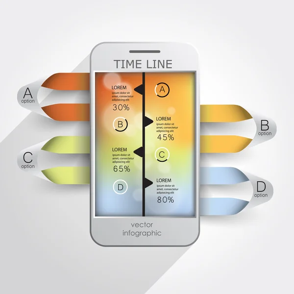 Infografik mobile Zeitachsen — Stockvektor