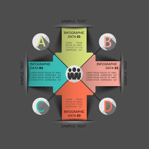 用箭头到公司的数据模板 — 图库矢量图片