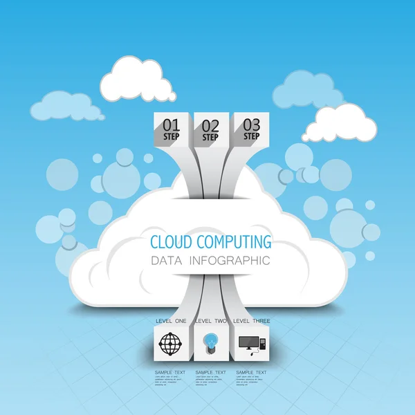 Infografica del concetto di cloud computing — Vettoriale Stock