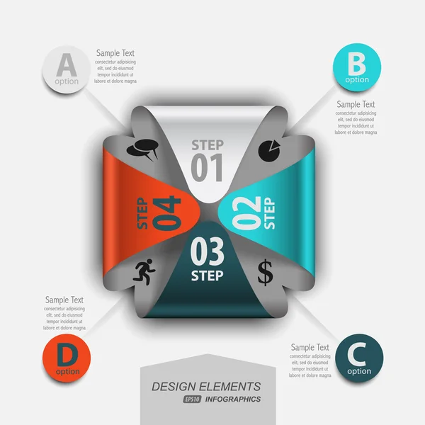 Información financiera corporativa infográfica moderna de elementos de papel — Archivo Imágenes Vectoriales