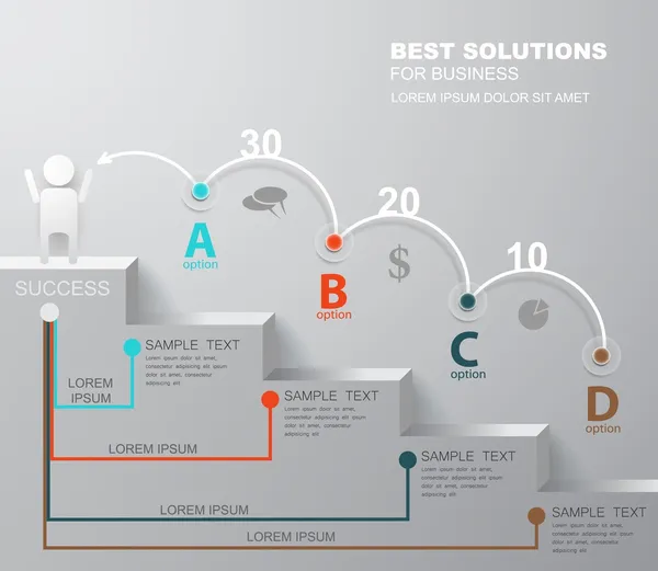 Business chart pour votre présentation de données numériques — Image vectorielle