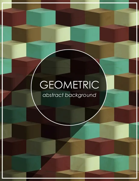 Plantilla de diseño retro de color abstracto geométrico — Archivo Imágenes Vectoriales