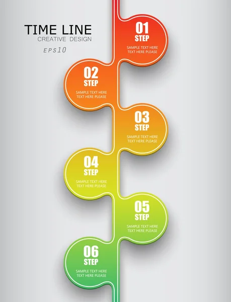 Kolor gradientu osi czasu infografiki prezentacje biznesowe — Wektor stockowy