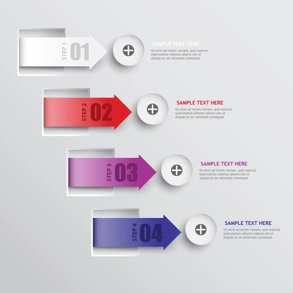 Conjunto de setas vetoriais elemento de papel 3d infográficos — Vetor de Stock