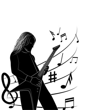 adam oyun gitar siluet