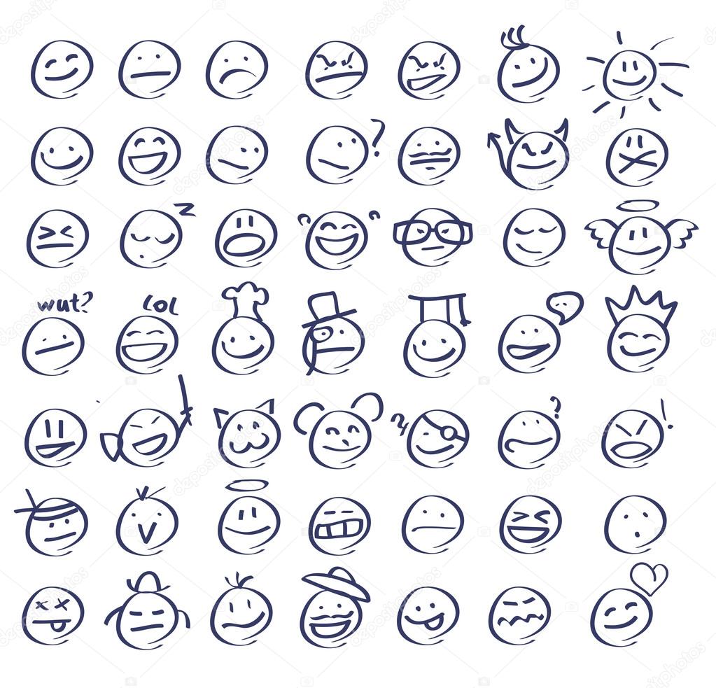 Smiley faces emoticons