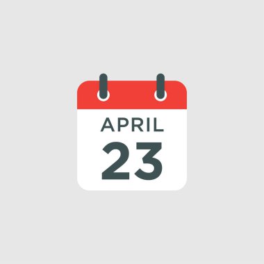 Takvim - 23 Nisan ikon illüstrasyonu izole vektör işareti