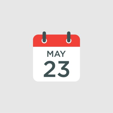 Takvim - 23 Mayıs resimleme izole vektör işareti sembolü