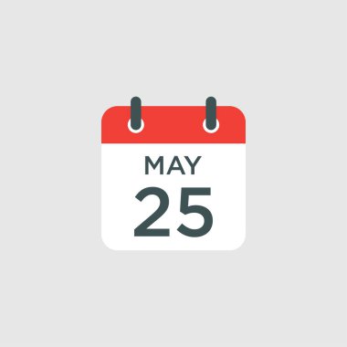 Takvim - 25 Mayıs resimleme izole vektör işareti sembolü