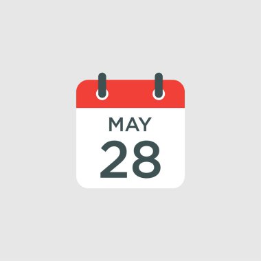Takvim - 28 Mayıs resimleme izole vektör işareti sembolü