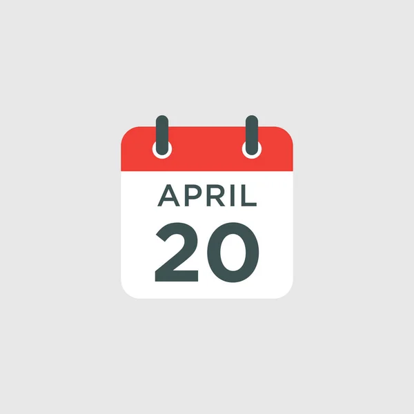Kalender April Ikon Illustration Isolerad Vektor Tecken Symbol — Stock vektor