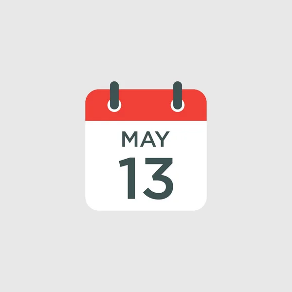 Takvim - 13 Mayıs ikon illüstrasyonu izole vektör işareti