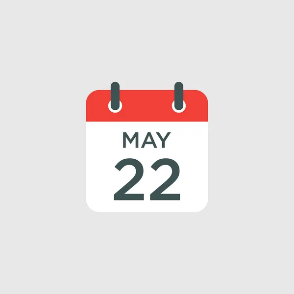 Takvim - 22 Mayıs ikon illüstrasyonu izole vektör işareti