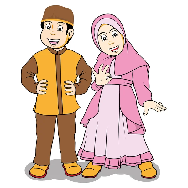 イスラム教徒の子供たち ストックイラスト