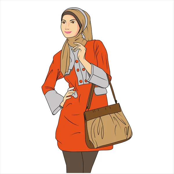 イスラム教の女性がショッピング ストックイラスト