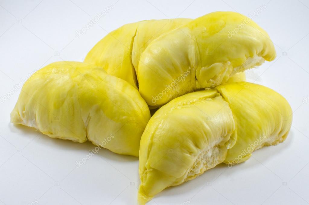 Close up of durian isolated on white background.