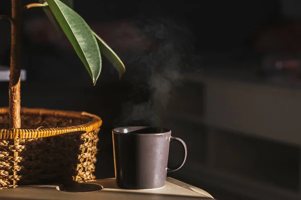 Bir Fincan Sıcak Kahve Veya Sıcak Çay — Stok fotoğraf