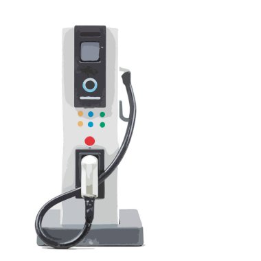 EV bataryalarını şarj etmek için elektrikli araç şarj istasyonu. Elektrikli motoru olan bir araç için fiş. Yeşil enerji ve çevreci araçlar için EV şarj istasyonu