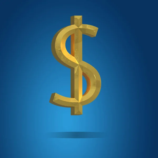 Symbole Devise Dollar Américain Isolé Sur Fond Bleu Illustration — Photo