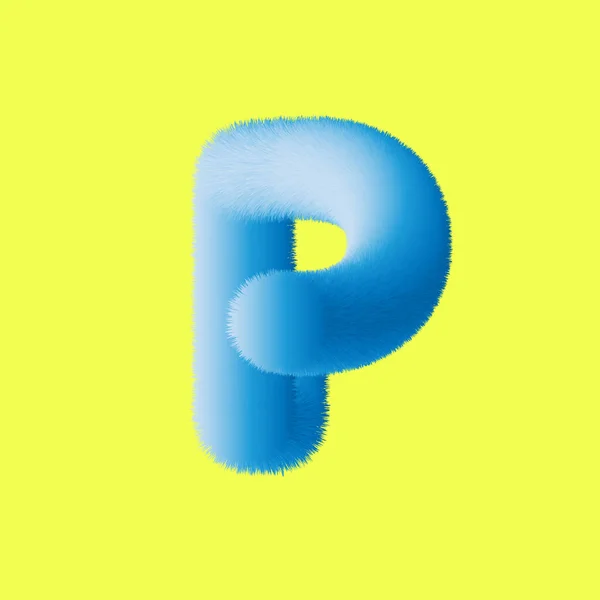 Blue Letter Logo Isolated Yellow Background — Stock Photo, Image