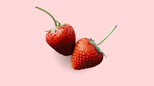 Bright Red Strawberries Pink Background Fresh Juicy Strawberries — Zdjęcie stockowe
