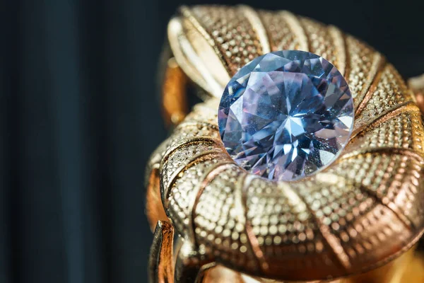 紫の天然宝石宝石や宝石の輝きのある金 — ストック写真