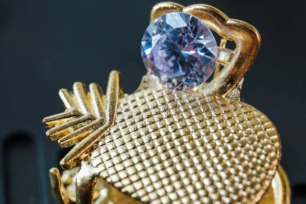 Purple Natural Gemstone Gems Gems Shiny Gold —  Fotos de Stock