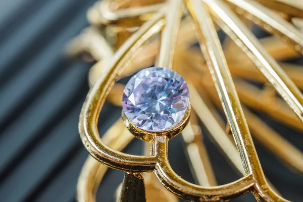 Purple Natural Gemstone Gems Gems Shiny Gold — Stockfoto