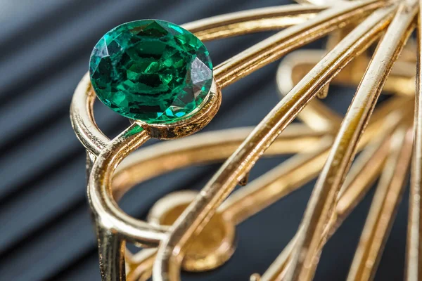 Green Natural Gemstone Gems Gems Shiny Gold — Foto de Stock