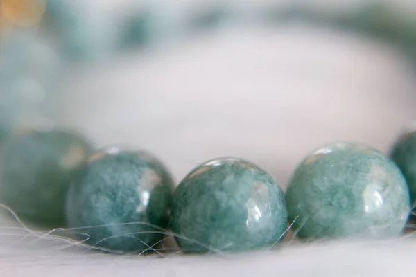 Jewelry Natural Synthetic Stone Bracelet Beautiful Semiprecious Stone Beads — Foto de Stock