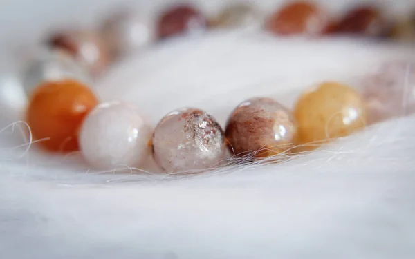 Joyería Con Pulsera Piedra Sintética Natural Hermosas Perlas Piedra Semipreciosa —  Fotos de Stock