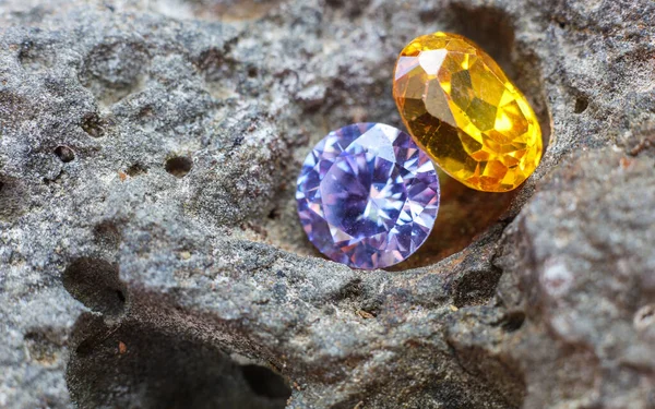 Természetes Sapphire Drágakő Jewel Vagy Drágaköveket Fekete Ragyogás Színe Gyűjteménye — Stock Fotó